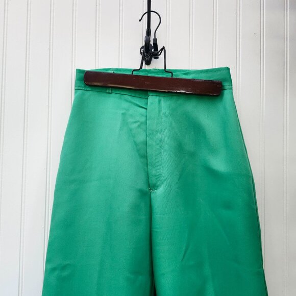 Vintage 1970's Minty Shamrock Green Wide Leg Pants by Whats-in-a-name - Picture 5 of 16